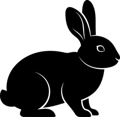 Obraz premium Profile view bunny silhouette sitting rabbit vector graphic