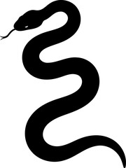 Naklejka premium Slithering snake silhouette side view reptile vector graphic