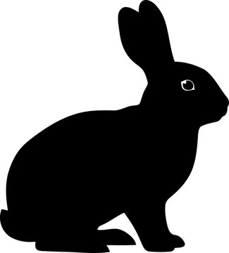 Sitting rabbit silhouette side view bunny vector graphic