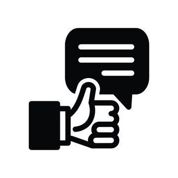 tumb and speech bubble solid icon vector design good for web or mobile app