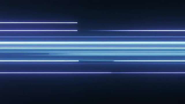 High Speed Glowing Blue Light Lines Cyber Background　高速に流れる青い光のラインとサイバー背景　フルHD　動画