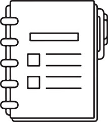 Minimalist Line Art Spiral Notebook with Checklist &ndash; To-Do List Vector for Planners, Students, Remote Work &ndash; Productivity & Organization Design