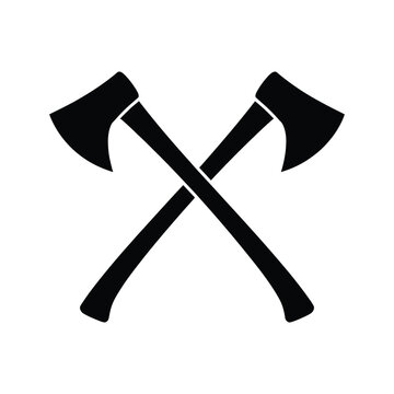 Crossed Axes Tool Silhouette Lumberjack Icon
