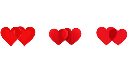 Double Heart Silhouette for Valentine&rsquo;s Day, Nested Design, Isolated on Transparent Background 