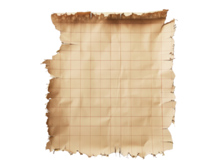 Weathered Vintage Gridded Paper Isolated 