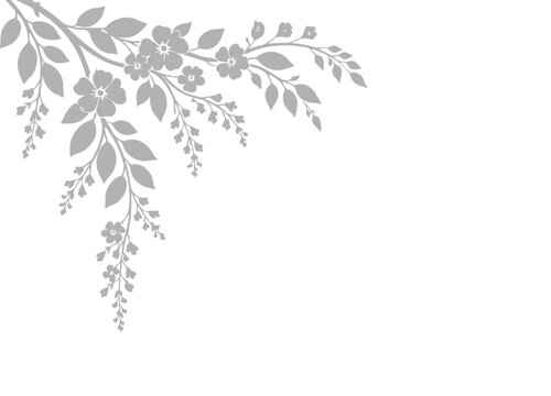 Elegant Black Floral Corner Ornament Vector Illustration for Wedding Invitation and Decorative Border Design
