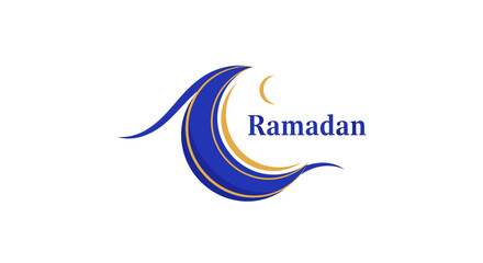 Ramadan Logo with Crescent Moon Symbol. © Avra