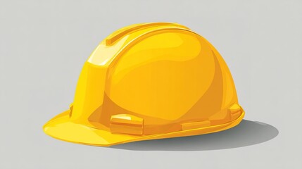 Fototapeta premium Yellow hard hat shown on gray background designed for safety in construction work environments