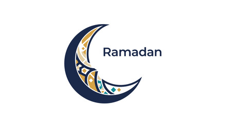 Obraz premium Ramadan crescent moon symbol logo.