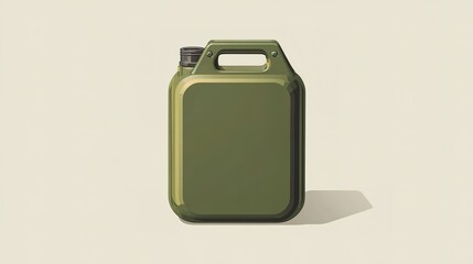 Green gas canister placed on a plain background with a simple and clean design