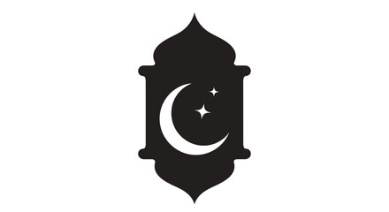 Islamic crescent moon and star symbol.