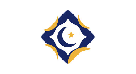 Islamic crescent moon star symbol.