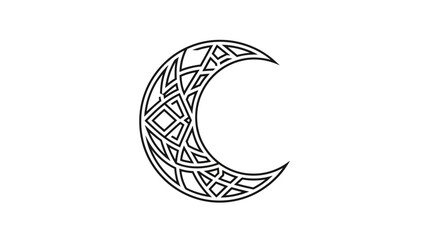 Celtic crescent moon symbol design.