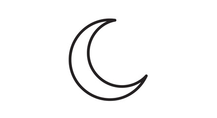 Crescent Moon Shape Lunar Symbol.