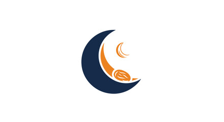 Crescent Moon and Orange Slices Icon.