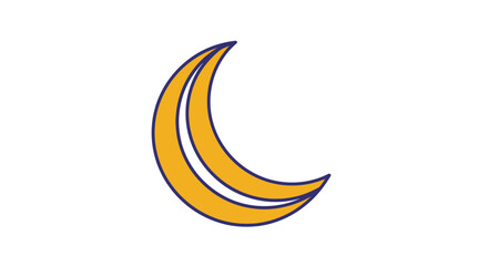 Crescent Moon Shape Symbol Icon.