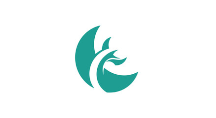 Teal abstract wave design logo.
