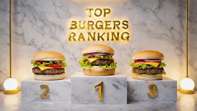 Top burgers ranking. In the podium.
