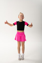 Young dancer with cochlear implant performing expressive sport dance movement. Hearing loss rehabilitation, auditory therapy, assistive technology, physical coordination, and confidence growth