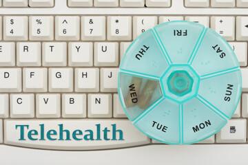 Telehealth medication management digital healthcare concept