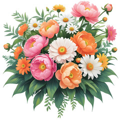 Vibrant floral arrangement digital illustration