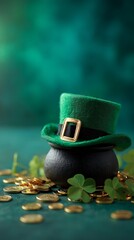 St. Patrick's Day Leprechaun Hat and Gold Pot 