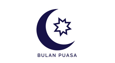 Obraz premium Crescent moon and star symbol.