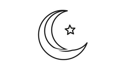 Obraz premium Crescent Moon and Star Symbol.