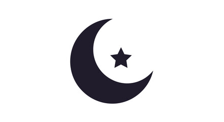 Obraz premium Crescent moon and star symbol.
