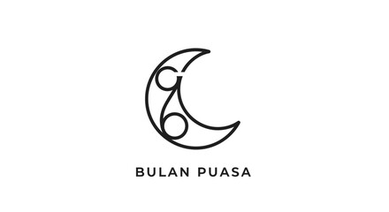 Fototapeta premium Crescent moon logo design.