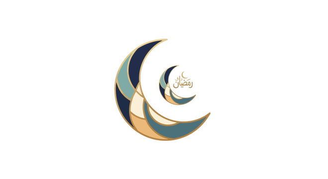 Colorful crescent moon shape design.