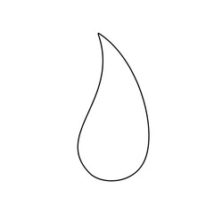 A large black outline flame symbol on the center. Illustration on transparent background