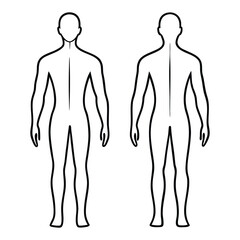 vector illustration of a man line art on white background