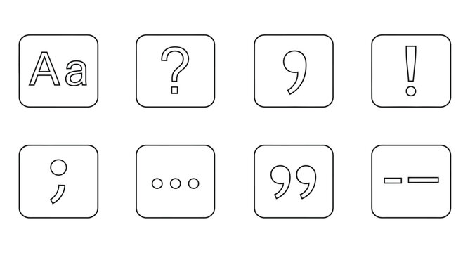 Set of typography symbols