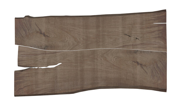 Natural live edge walnut wood slab with unique grain patterns and cracks