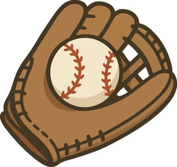 Baseball glove with ball on white background catcher