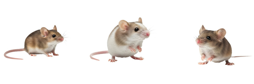 collection of Rattus norvegicus on a white background  high quality PNG file..