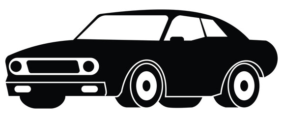 Car Silhouette Icon Set with Side Views &ndash; Black Vehicle Vector Illustration Isolated on White. Automotive Vector Symbols