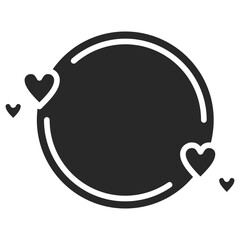 Circular frame with red hearts