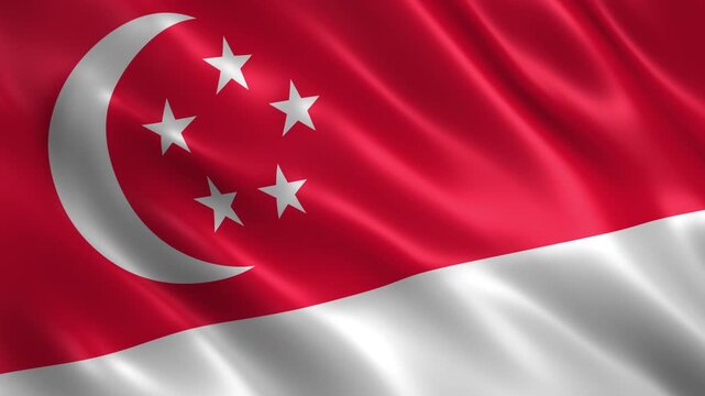 waving singapore national flag animation loop
