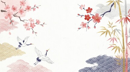 Japanese cherry blossom festival kyoto art illustration pastel colors serene environment aesthetic viewpoint cultural significance in nature