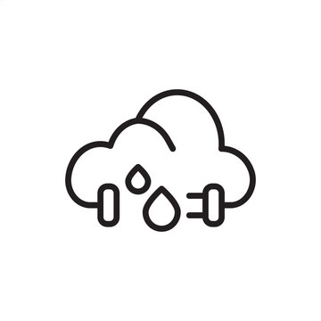 Atmospheric water generator icon. Decentralized hydration and agritech innovation, representing air-to-water extraction, humidity harvesting, sustainable irrigation, and off-grid water production.