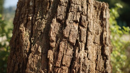 Obraz premium Intricate, rough-hewn tree bark texture with deep, natural grooves showcasing organic detail.