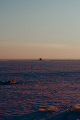 sunset in the iced sea
