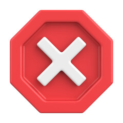 Fototapeta premium 3D close button. Cross sign. 3D illustration.