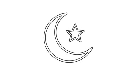 Crescent Moon with Star Illustration. © arby