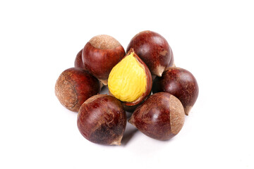 Obraz premium Fresh Raw Chestnuts from Jianou, Fujian - Alpine Variety