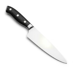 Modern chef's knife with black handle