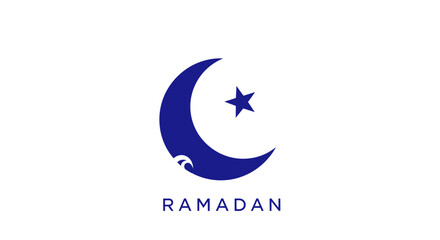 Ramadan Crescent Moon and Star Logo Design. © arby