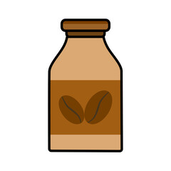 Bottle of coffee on white background.